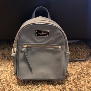 Kate Spade gray mini nylon backpack *damaged*